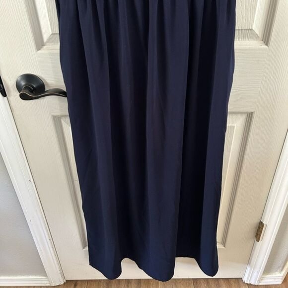 Bohme Navy Blue Collared Maxi Dress, Sz Medium - Picture 4 of 15